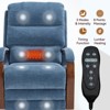 CLIHOME Power Chenille Lift Recliner Chair Dual Motor Infinite Position with Solid Wood Armrests, Heat Massage and Heavy Duty Motion Mechanism - 3 of 4