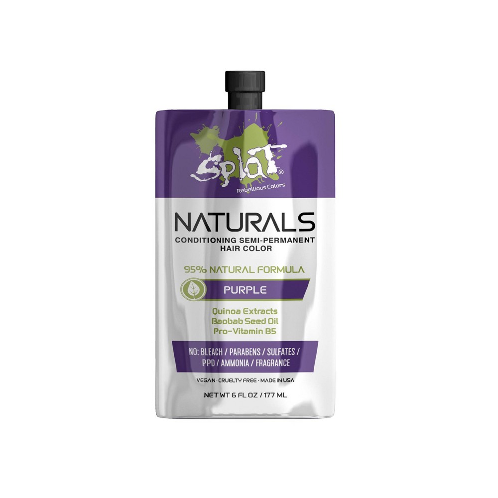 Photos - Hair Dye SPLAT Semi-Permanent Hair Color - Naturals Purple - 6 fl oz 