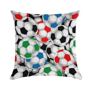 Football Soccer Pillow Covers 18x18 Decorative Throw Pillows Soft Square Cushion Covers for Couch Sofa Bedroom - 1 of 1