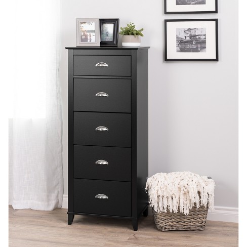 Yaletown 5 Drawer Tall Chest Black - Prepac - image 1 of 4