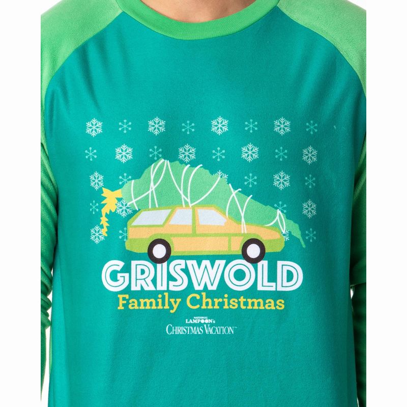 National Lampoon's Christmas Vacation Mens' Griswold Family Sleep Pajama Set Green, 2 of 5