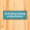 Slickblue Marriage Humor Wood Sign, 3.5x10 Solid Pine, Routed Slot & Shelf Edges, Multiple Colors - 2 of 3
