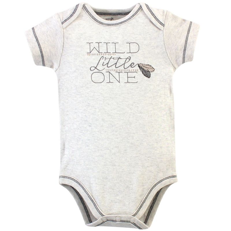 Touched by Nature Baby Boy Organic Cotton Bodysuits 5pk, Boho Fox, 5 of 8