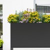 Dovelina White Modern Metal Rectangular Planter for Flowers or Shrubs in Patio&Garden - 3 of 4