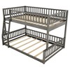 NicBex Full XL Over Queen Bunk Bed with Safety Guardrails,Loft Bed with Ladder and Detachable Design for Bedroom,Walnut/Gray - 4 of 4