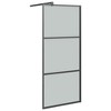 VidaXL Walk-in Shower Wall with Shelf Black 31.5 in.x76.8 in. ESG Glass&Aluminum - 3 of 4