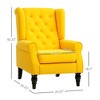 Wingback Accent Chair for Living Room, Button-Tufted Lounge Chair with Round Armrests and Wood Legs - 3 of 4