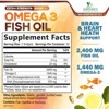 Omega 3 Fish Oil Capsules 3x Strength 2400mg EPA & DHA, Highest Potency - 60 Softgels;120 Softgels;180 Softgels - 2 of 4