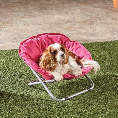 Gray Foldable Elevated Indoor/Outdoor Polyester Dog Cot Bed