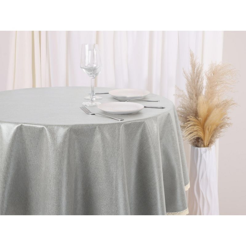 Unique Bargains Party Kitchen Round Oil-Proof Waterproof Lace TPU Tablecloth 1 Pc, 2 of 7