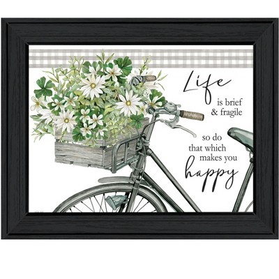 HomeRoots DO THAT WHICH MAKES YOU HAPPY Black Framed Print Wall Art