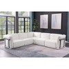 Standard Velvet Fabric Modular L-Shaped Sectional Sofas Set with Multiple Independent Seats, Includes Ottoman, and Wooden Metal Armrests - 3 of 4