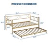 Metal Daybed with Trundle, Sofa Bed Frame with Steel Slats, Multifunctional Design for Bedroom or Guest Room - 2 of 4