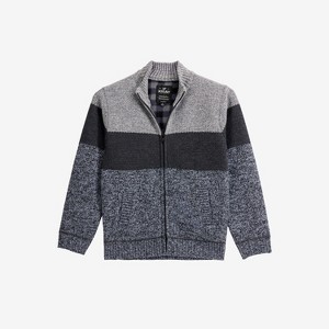 X RAY Boy's Full Zip Mock Neck Sweater With Fleece Lining - 1 of 3