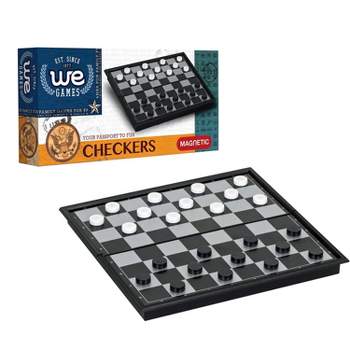WE Games Foldable Travel Magnetic Checkers Set