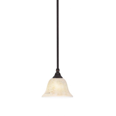 Toltec Lighting Any 1 - Light Pendant in  Dark Granite with 7" Italian Marble Shade