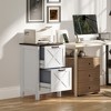 HOMCOM 2 Drawer Vertical File Cabinet with Silent Slides, Farmhouse Filing Cabinet with Barn Doors for A4/Letter Size, Printer Stand - 3 of 4