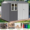8X10FT Backyard Storage Shed with Galvanized Steel,Garden Tool Shed with Sloped Roof,Large Outdoor Bike Storage Shed with 6 Vents-Coolbibila - 2 of 4