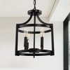 DORESshop 4-Light Matte Black Drum Pendant Light with Metal Shades E12 for Dining Room and Kitchen Lighting (Bulbs No Included) - 2 of 4
