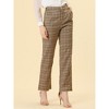 INSPIRE CHIC Women's Plaid Elastic Waist Casual Work Office Long Pants - 2 of 4