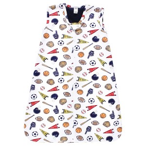 Hudson Baby Infant Boy Plush Faux Fur Sleeping Bag, Wearable Blanket, Sports Fan - 1 of 2