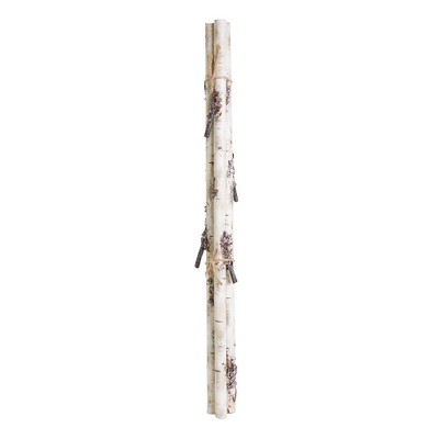 Rustic Birch Log Bundle with Snowy Accents (Set of 12)