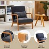 HOMEFUN Mid Century Modern Upholstered  PU Leather Wooden Frame Accent Armchair with Pillow and Cushion - 4 of 4