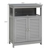 Costway Bathroom Storage Wood Floor Cabinet with Double Shutter Door Coffee\Black\White - 4 of 4