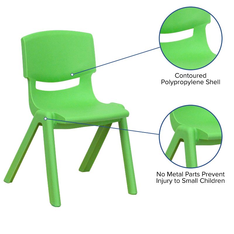 Flash Furniture 2 Pack Plastic Stackable School Chair with 12" Seat Height, 3 of 11