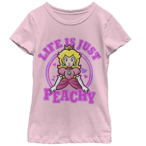 Girl's Nintendo Life is Just Peachy T-Shirt - 1 of 3