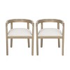 Set of 2 Retro Dining Chairs Arm Chairs with Rubber Wood Legs, Natural+Beige 4S - HABITRIO - image 4 of 4