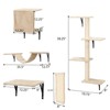 VisioGear 5 Pcs Wall Mounted Cat Climber Set, Floating Cat Shelves and Perches, Cat Activity Tree, Beige, 19.75"*8"*38.25" - 3 of 4