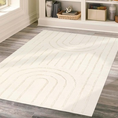 Lahome Tufted Machine Washable Bidirectional Rainbow Floor Mat-Soft Colorful Carpet for Living Room, Bedroom,or Entryway