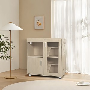 Kumasinova 31.5" 4-Level Guinea Pig Cages with Storage Cabinet,Wooden Chinchilla Habitat with Acrylic Windows,Pet Cages with Opening Top for Hamster - 1 of 4