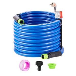 VEVOR 50ft Heated Water Hose for RV, Heated Drinking Water Hose Antifreeze to -45°F, Automatic Self-regulating,5/8" I.D. with 3/4" GHT Adapter, Blue - 1 of 4