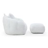Sapphtopaz Giant Shell-Shaped Bean Bag Chair with Footstool, Oversized Lazy Sofa Chair Bean Bag Chairs for Adults, for Gaming, Watching TV - 4 of 4