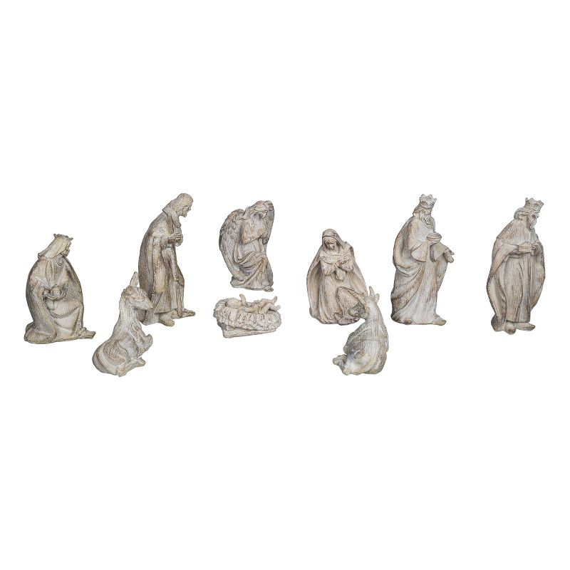 Transpac Resin 7 in. Off-White Christmas Rustic Nativity Figurines Set of 9, 2 of 4