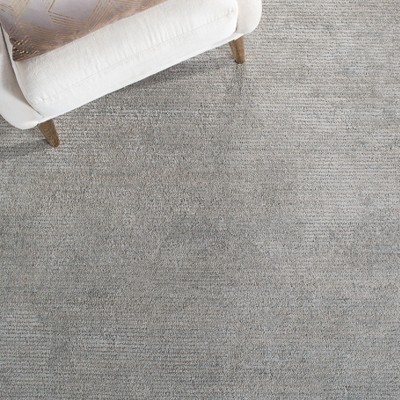 Hand-Loomed Gray Wool & Viscose 4' x 6' Tufted Rectangular Rug