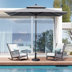 Crestlive Products 9' x 5' Patio Double Top Patio Market Umbrella with Aluminum Pole - 1 of 4