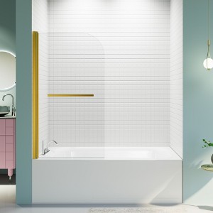 NicBex Shower Door 55"H Frameless Pivoting Tub Shower Doors with 1/4" (6mm) Thick SGCC Tempered Glass Door Panel for Bathroom - 1 of 4