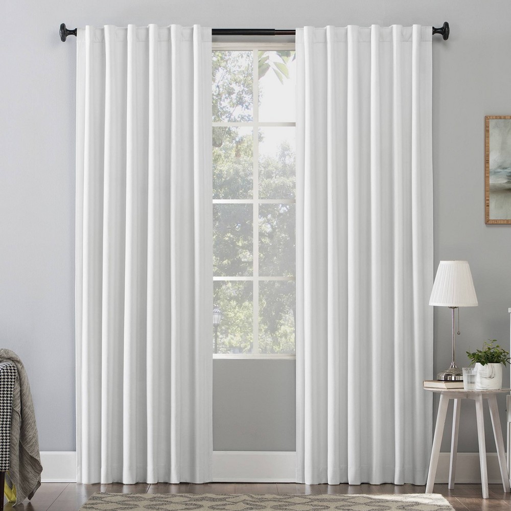 Photos - Curtain Rod / Track 50"x84" Sun Zero 100 Blackout Amherst Velvet Noise Reducing Thermal Curtain Panel Pearl: Modern Back Tab Panel