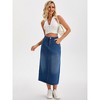 INSPIRE CHIC Women's Denim Stretch High Waisted Split Back Pockets Casual Pencil Midi Skirts - 3 of 4
