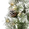 Nearly Natural 3-ft Flocked Artificial Christmas Tree Topiary with 50 Warm White LED Lights and Pine Cones - 3 of 4