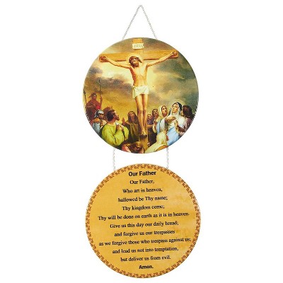 Juvale The Lord's Prayer Hanging Wall Signs, Christian Ornaments with Bible Verses, 12.0 x 5.9 x 0.2 In