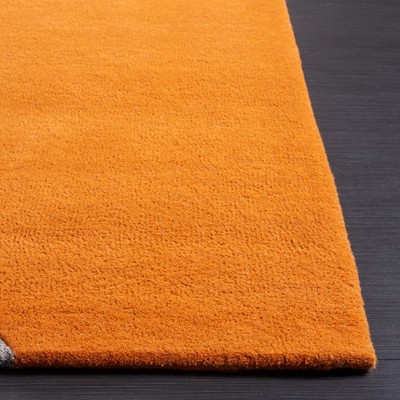 Gray and Rust Hand-Tufted Wool Area Rug, 2' x 3'