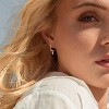 Gold Dainty Dangle Hoop Earrings for Women 14K Gold Plated Delicate Cute Geometric Triangle Cone Dangle Earrings - 4 of 4
