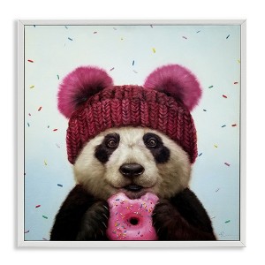 Stupell Industries Happy Panda Bear with Donut, 17" x 17" - 1 of 4