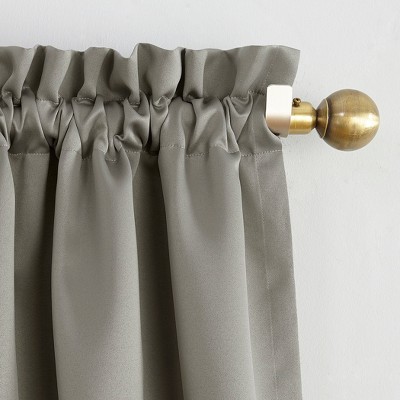 Gray Room Darkening Polyester Rod Pocket Curtain Panel 54 x 63