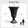 SEVOBAL Planters Flower Pot Petal Planter 2-Pack Flower Pots Ribbed Indoor Outdoor Plants Green Patio Garden Yard Pool, Black, 15.76"*15.76"*23.64" - 3 of 4