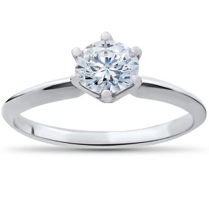 Pompeii3 1/3 ct Solitaire Diamond Engagement Ring 14k White Gold - 1 of 4